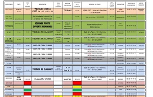 PLANNING DU SAMEDI 24 ET DIMANCHE 25 JUIN 2017