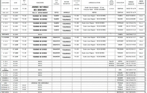 PLANNING DU SAMEDI 16 ET DIMANCHE 17 JUIN 2018