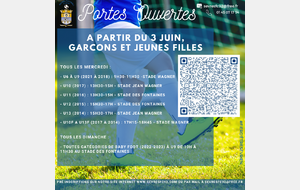 Portes Ouvertes Ecole de Foot - Saison 2026-2027